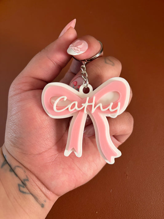 Personalized Bow Keychain
