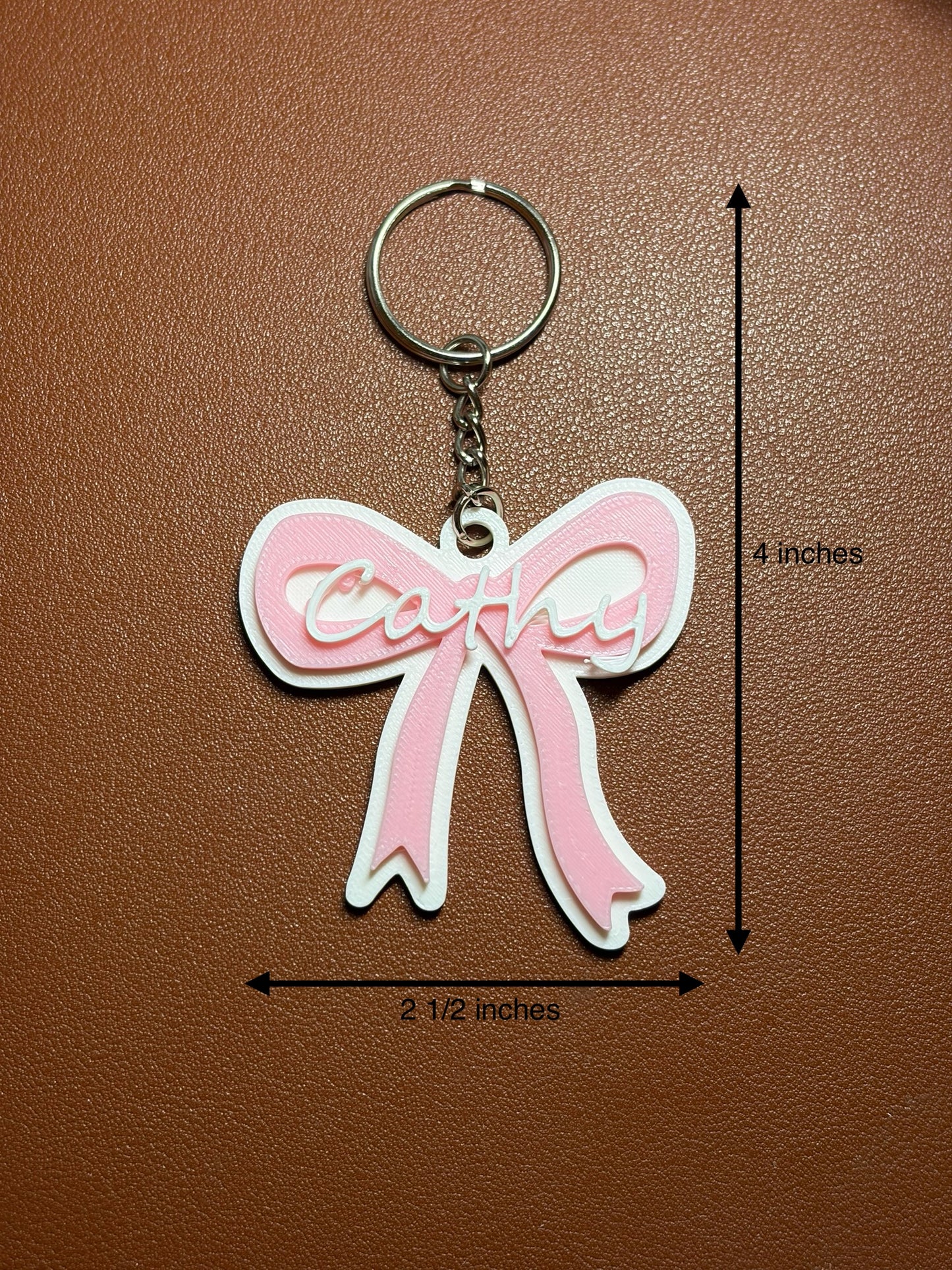 Personalized Bow Keychain