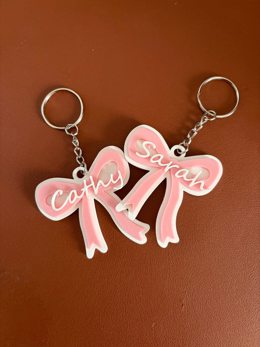 Personalized Bow Keychain