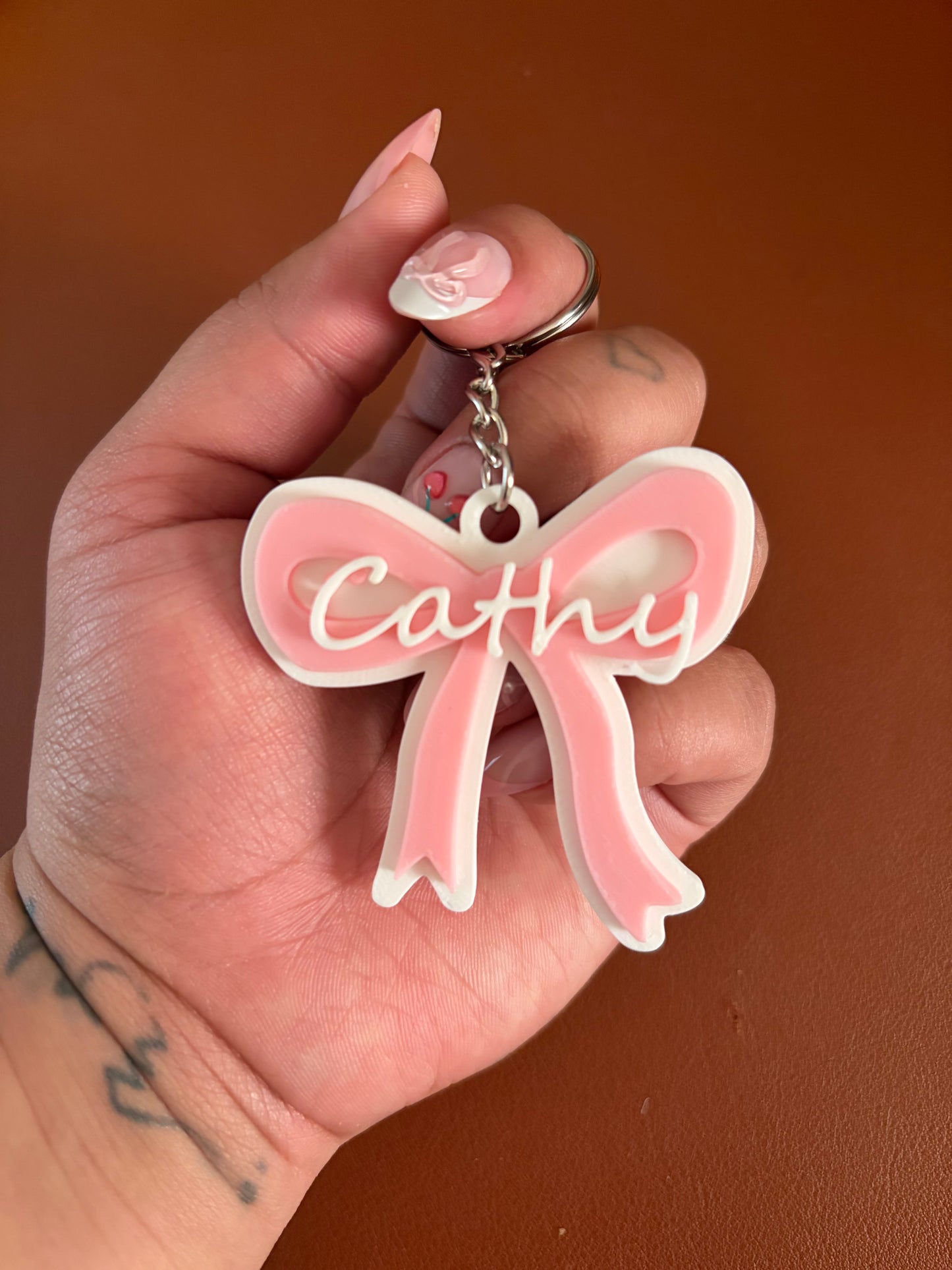 Personalized Bow Keychain